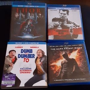 4 Blu-rays Thor,NovemberMan,DumbDumber2DarkKnight3